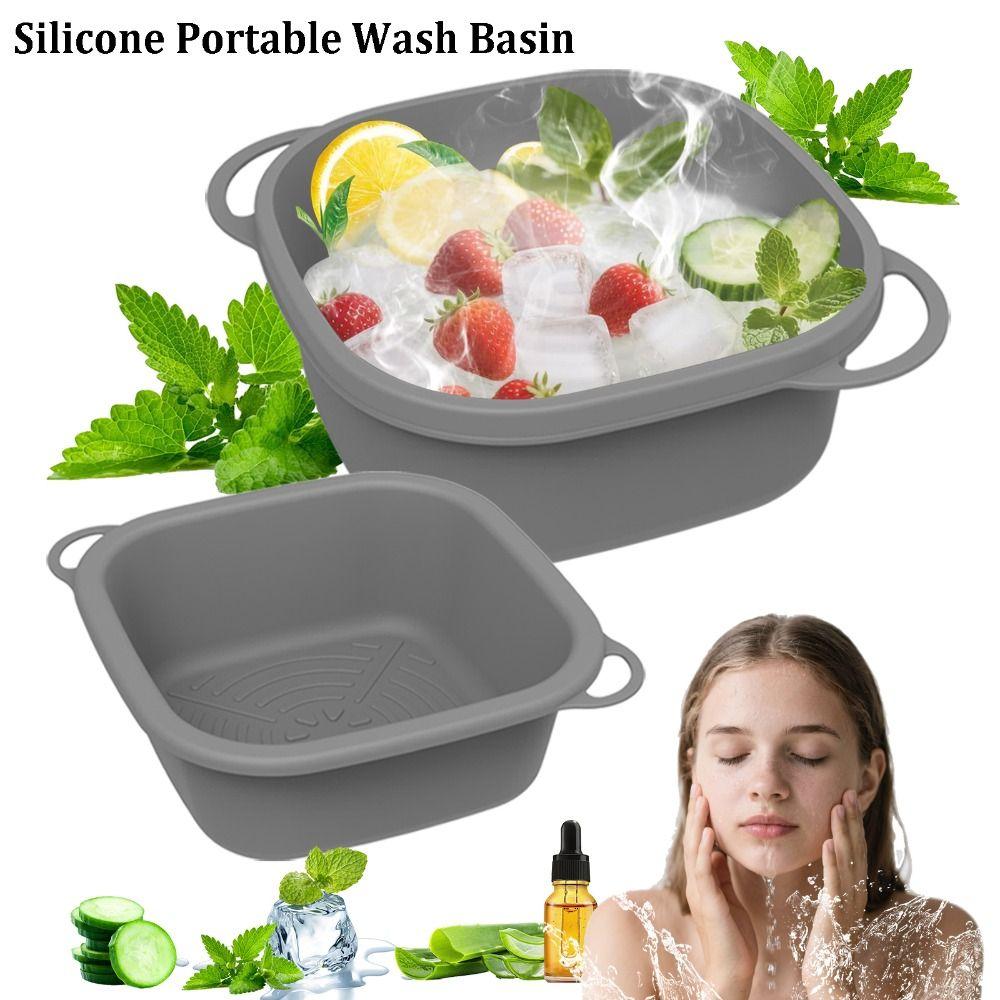 Bacia de Lavar Rosto para Skincare de Silicone Economizadora de Espaço Pia Portátil Nova Bacia de Lavar Viagem Exterior