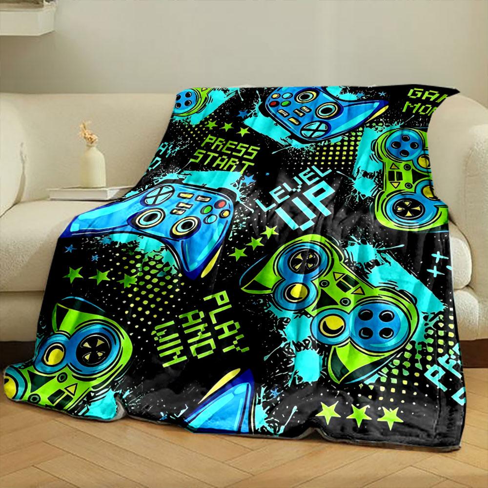 Gaming Themed Cozy Throw Blanket bedroom Blanket for Livingroom Couch lunch break Soft throw for Friend's festival Gift