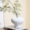 Ceramics Ribbed Flower Vase Minimalist Modern Flower Holder Container Home Office Table Centerpiece Decorative Floral Plants Vase