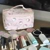 Bolsa de Cosméticos Rosa Hello Kitty Grande Capacidade Portátil Armazenamento Bolsa de Mão Bolsa de Armazenamento Hello Kitty