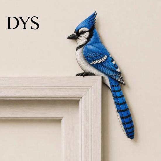 Wooden Bird Door Frame Decor Topper Decor, Adorable Shape Corner Statue, Handcrafted Wood Sign, Woodland Natural Charm Home Accessories Art