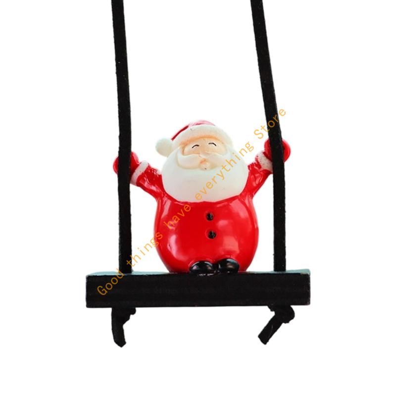 Resin Swinging Santa Christmas Decoration For Car Mirror Home Office Festival Decoration 55KF