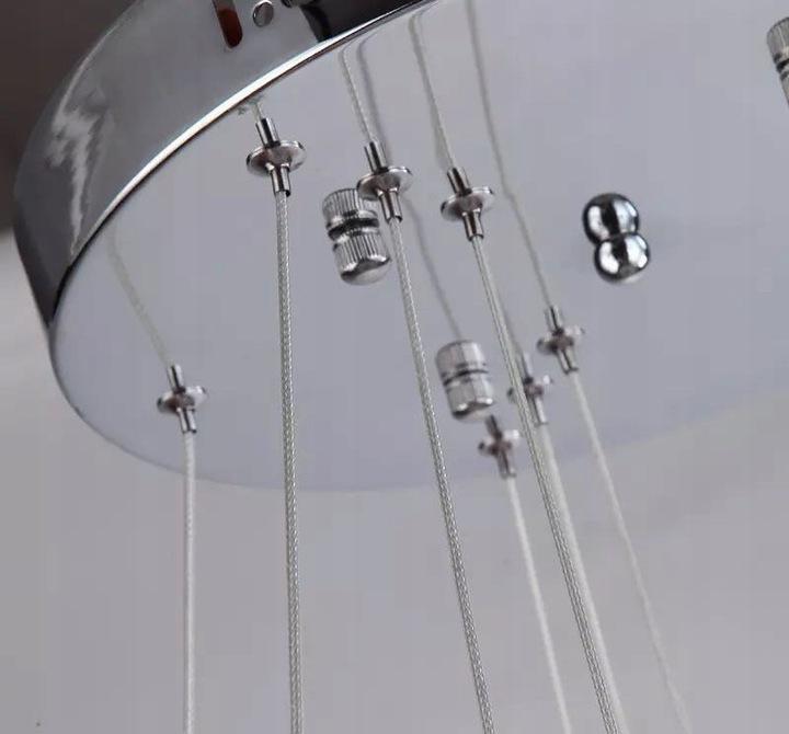 Crystal Chandelier Ceiling Hanging Lamp 3 Ring Mirror Living Room Cold