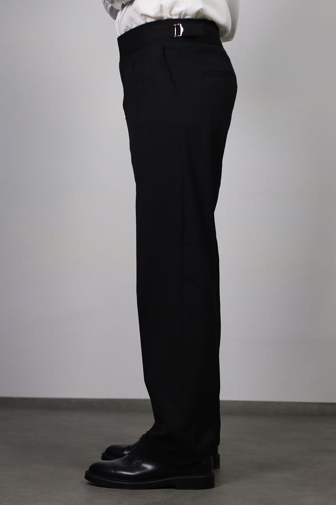 Calças largas masculinas italianas com pregas duplas