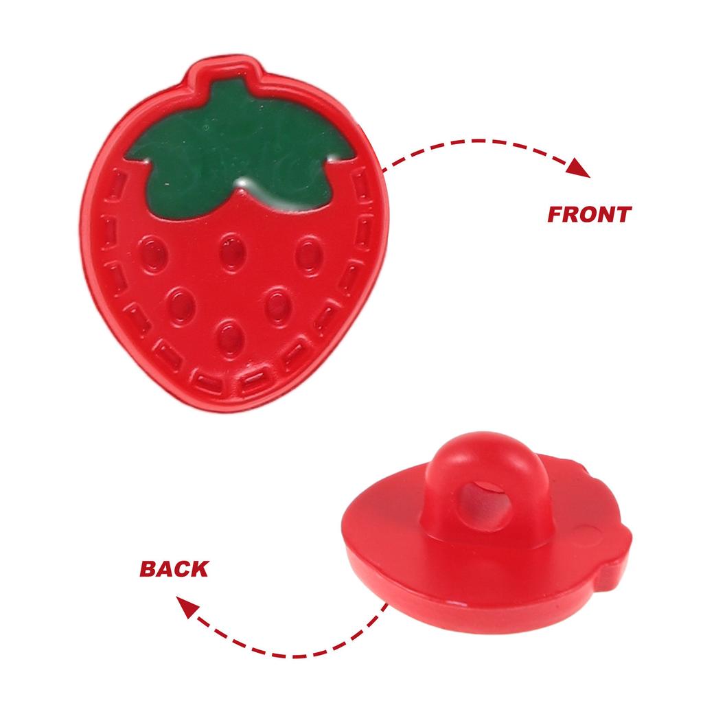10Pcs Strawberry Decoration Buttons Colorful Resin Snap Embellishments for Children Clothing DIY Sewing Craft Baby Girls Sweater