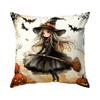 Halloween Pumpkin Black Cat Pillowcase Printed Polyester 45X45Cm Throw Pillowcover Decorative Sofa Cushion Pillowslip Home Decor