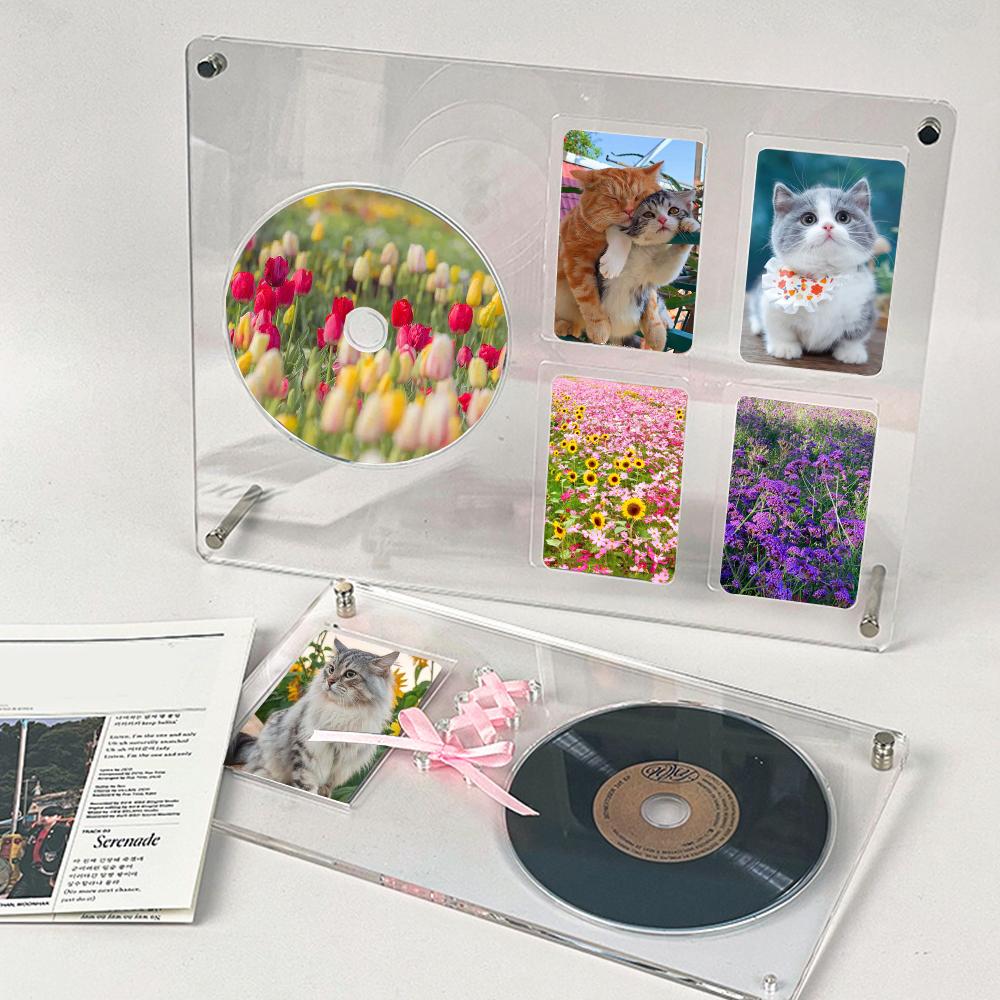 Album Card Display Shelf Cd Picture Frame Acrylic Small Card Display Rack High Transparency Cd Stand Idol Photocard Holder