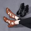 New women's sandals fish mouth hollow one-word wedge style sandals women
