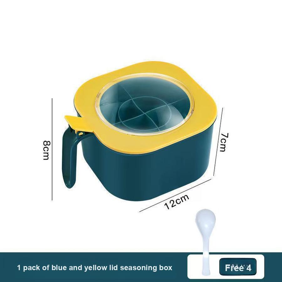 Многофункциональный набор кухонных емкостей для специй, Домашний набор для приправ, Набор кухонной утвари с разделителями 12*8cm синий
