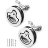 QWORK Boat Cam Latch, 2 Pack Marine 316 Stainless Steel Marine Boat Floor Buckle Hatch Latch, Flush Turning Lift Handle Lock, Marine Slam Latch,