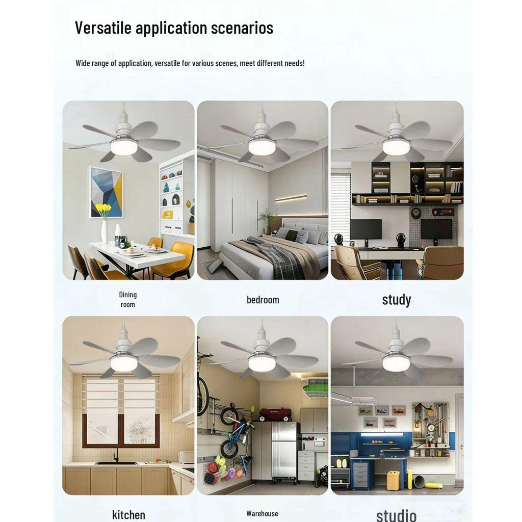 E27 Base LED Ceiling Fan Light: Quiet, Powerful, for Bedroom, Living or Dining Room