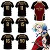 Japonia Anime Michael Kaiser Koszulka Isagi Kostiumy Cosplay Bastard Munchen Yukimiya Reo Ness Hiori Koszulka Piłkarska Drukowanie 3D