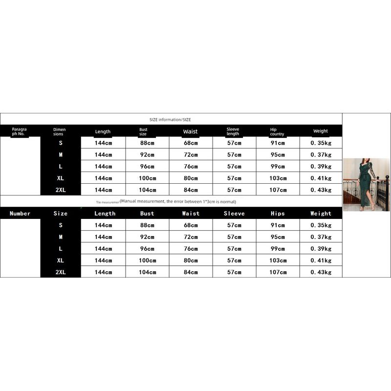 European and American Fashionable Long-Sleeved Sexy Dress