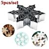 5 Pcs/Set Snowflake Shape Christmas Metal Cookie Cutter Chocolate Soap Mold Baking Tools Kitchen Bakeware Fondant Cake Stencils