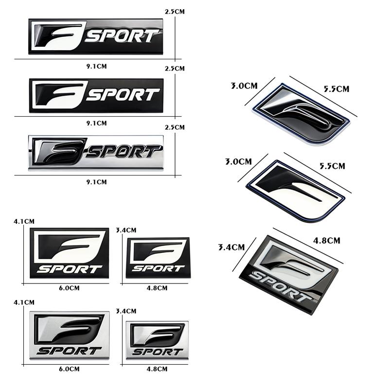 3D Metal F SPORT Logo Rear Trunk Badge Sticker Accessories For Lexus Fsport Plug-in Hybrid ES UX 300e GS GX LBX NX RX 350h 450h