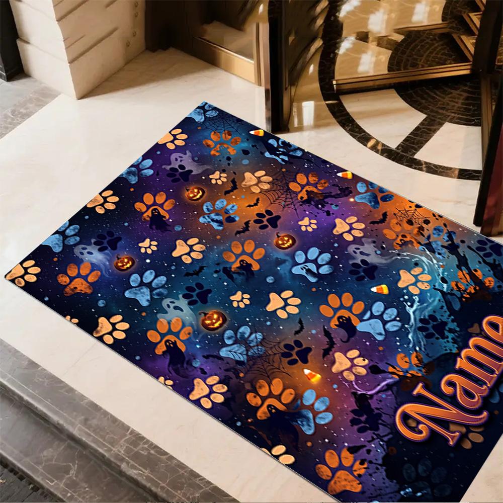 Halloween Pumpkin Adventure Customize Your Name Floor Rug Office Rug Suitable for Study Room Dining Room Outdoor Foyer Antislip Carpet