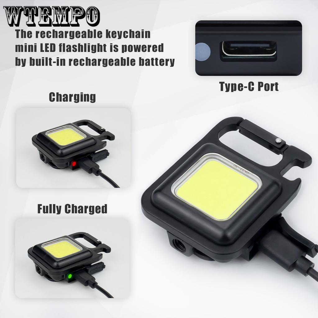 COB Lantern Mutifuction Portable Flashlight Pocket Work Light Outdorr Camping Fishing Climbing LED Light Bottle Opener, Hook