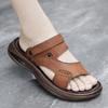 Mode Neue Lässige Herren Weiche Sandalen Bequeme Herren Sommer Echtes Leder Herren Hausschuhe Herren Römische Sommer Outdoor Strand Sandalen
