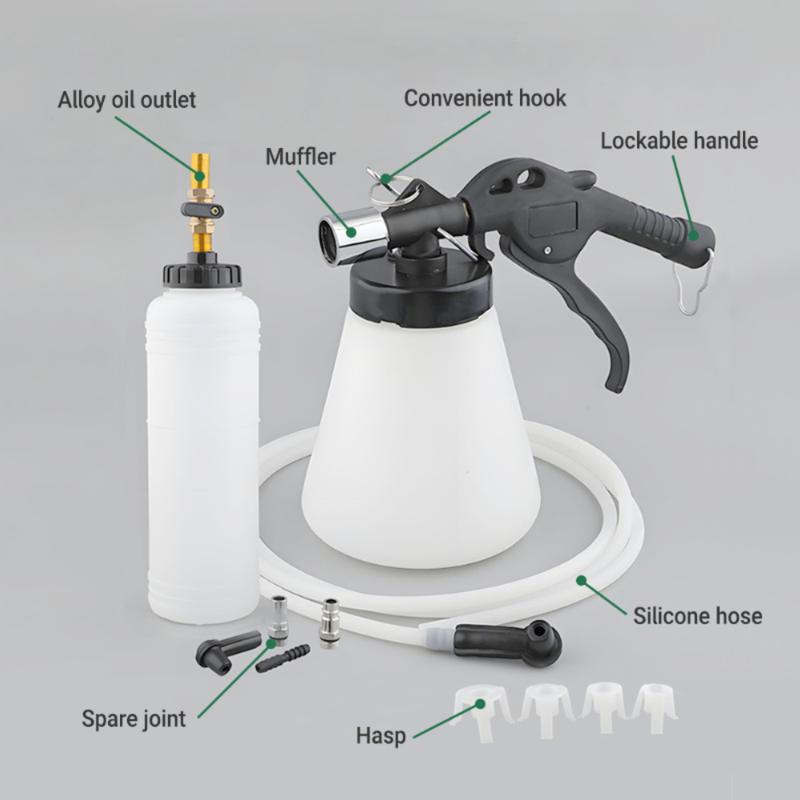 Professional Brake Fluid Change Kit with 1000ML Filling Pot & 90-120PSI Pneumatic Oil Bleeding Pot for Cars Trucks & Motorcycles