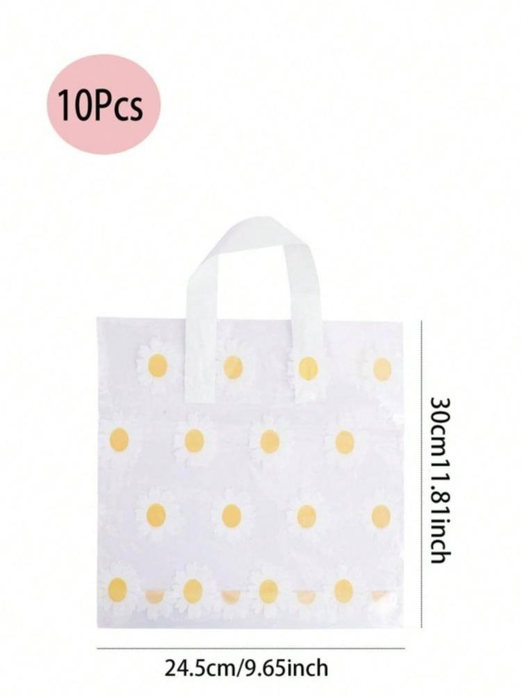 10pcs plastic bags, small daisy gift bags, cosmetic bags, clothing packaging bags, small daisy tote bags