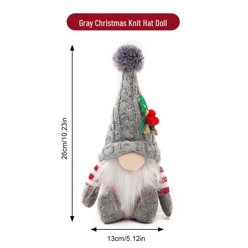 High-end Knitted Christmas Gnome Plush Ornament with Pointed Hat