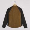 Mens Cowboy Style T-Shirt Vintage Western Design Suede Color Block Lace Up Stand Collar Long Sleeve Tees