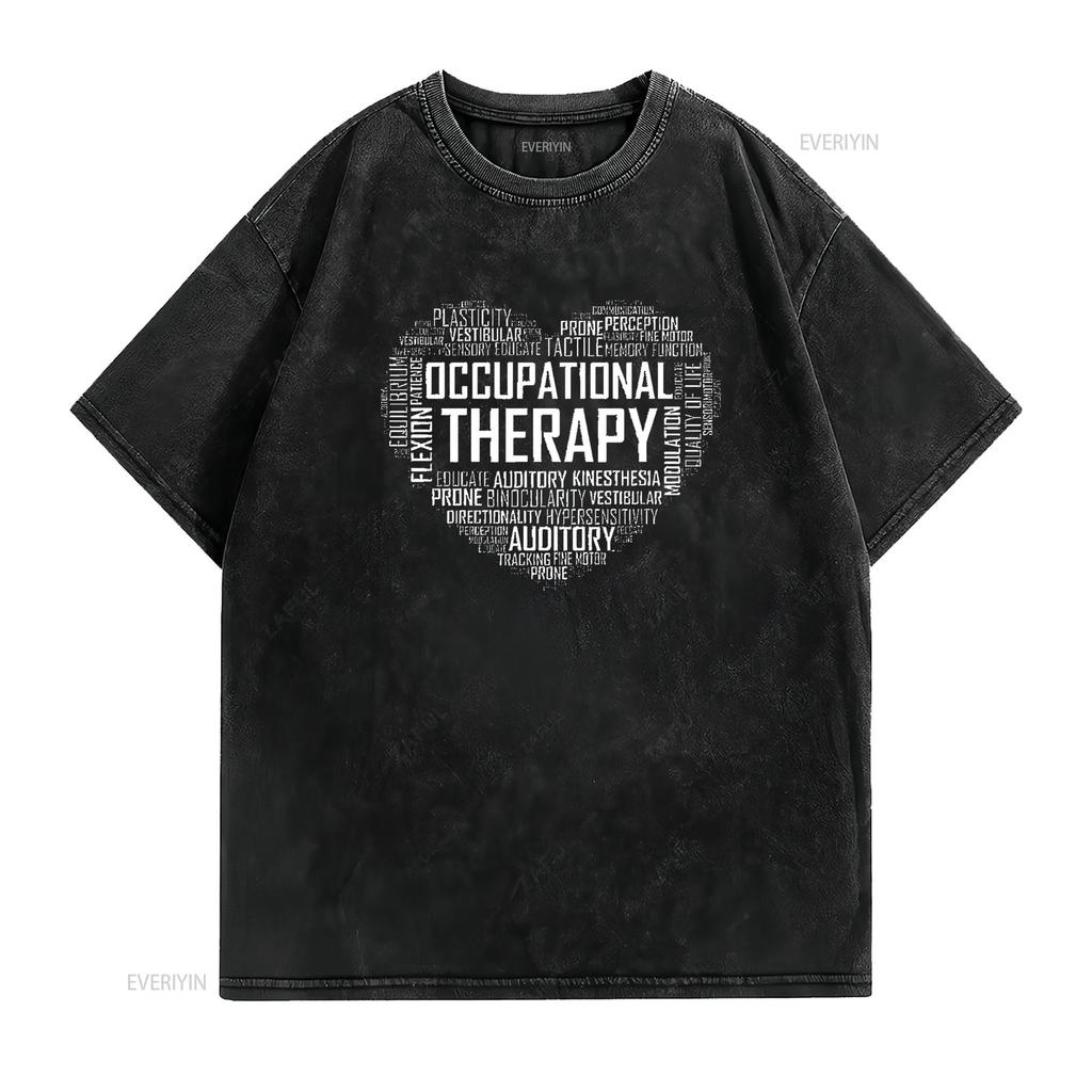 Womens OT Occupational Therapy T Shirt Therapist Month Black Medium vintage Washed Soft Versatile Stylish Top For Everyday Wear