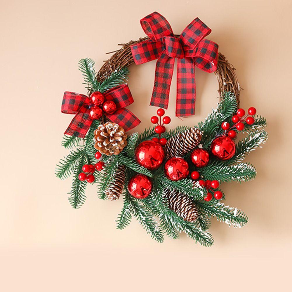 DIY Artificial Christmas Wreath Realistic Pine Cone Window Hanging Decor  Thanksgiving Decor