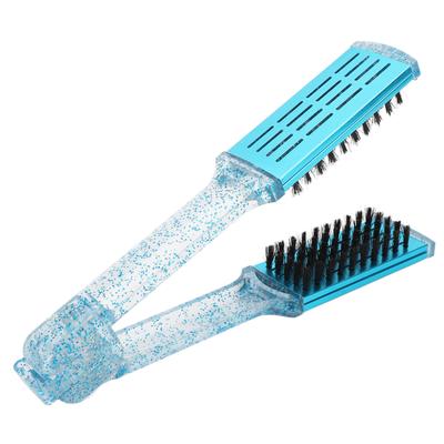 Cepillo de pinza para alisar el cabello, exquisito peine de férula de doble cara, herramienta de peinado