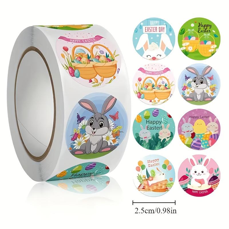 500pcs Easter Bunny & Egg Design Stickers Self-Adhesive Paper Decor for Gifts, Bags, and Party Decorations, Festive Holiday Stickers