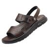 Men's sandals summer first layer cowhide cool slippers men's non-slip one-pedal soft-soled outdoor beach shoes