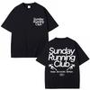 Sunday Running Club Graphic T-Shirts Men Women Sport Trendy Harajuku T Shirt Oversized Cotton Casual T Shirts