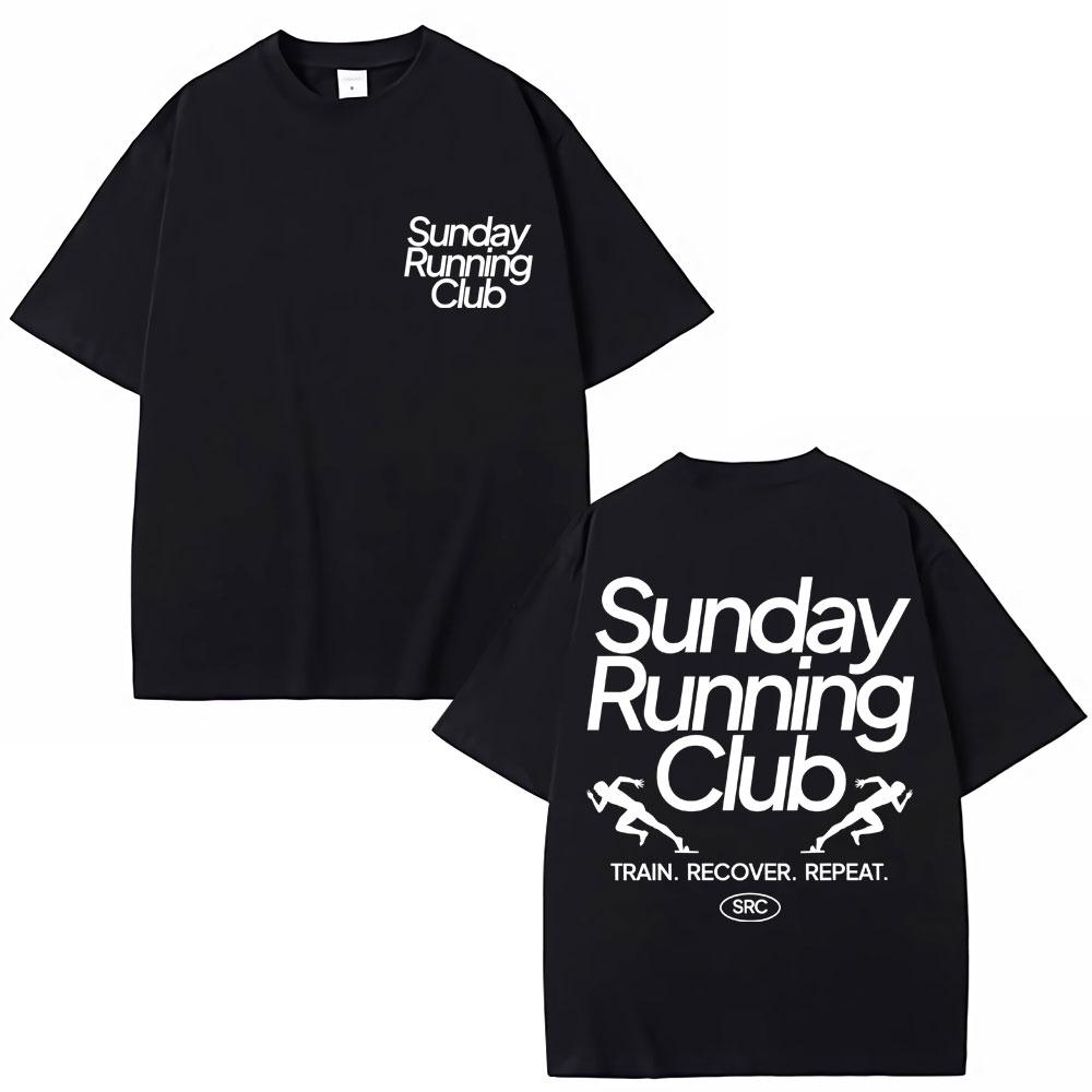 

Sunday Running Club Graphic T-Shirts Men Women Sport Trendy Harajuku T Shirt Oversized Cotton Casual T Shirts S