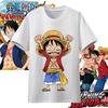 One Piece Anime Character Printing Oversized Cotton Tshirt Men and Women Comfortable Y2K Childrens Clothing Summer Tshirt