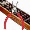 Compact Guitar Fret Removal Tool 4.7 Inch Flat Jaw Metal Pliers with Red Grip Handles for Refret Repair Tasks Use