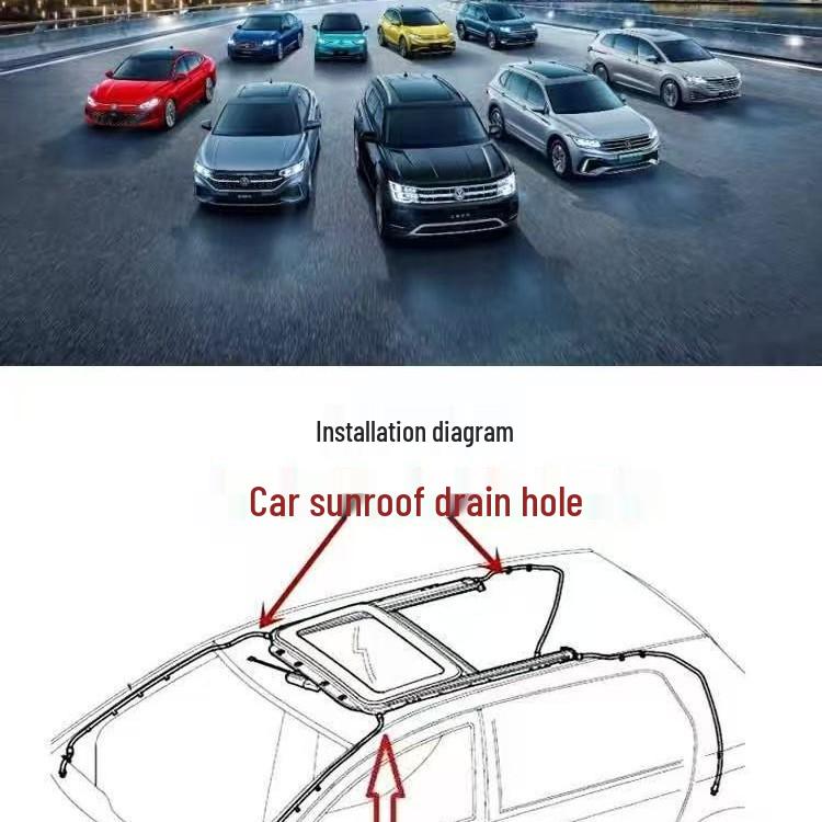 Sunroof Double-Layer Silicone Drain Hose - Improved Model, Temperature & Aging Resistant, Anti-Detachment.