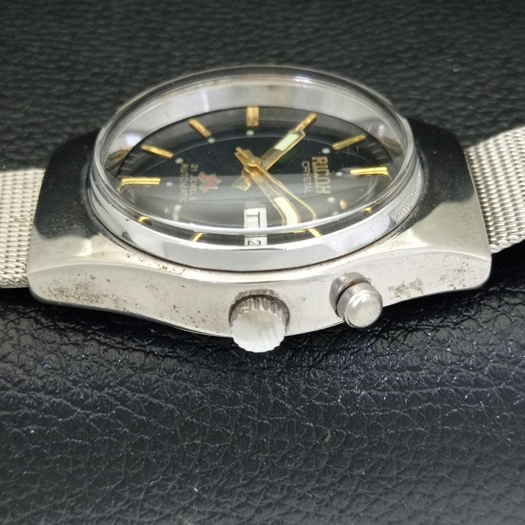 ZEGAREK MĘSKI VINTAGE RICOH R31 AUTOMATIC JAPAN CZARNY KOLOR TARCZY a500604-5 R153-a500604