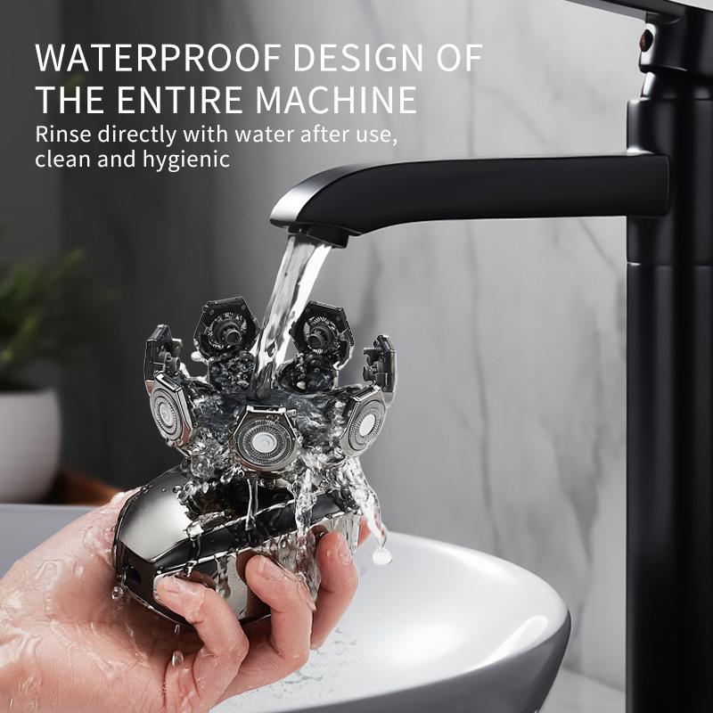 Solimpia 6-In-1 Electric Head Shaver for Bald Men 7 Blades Floating Razor Hair Trimmer USB Rechargeable LED Display Beard Shavers