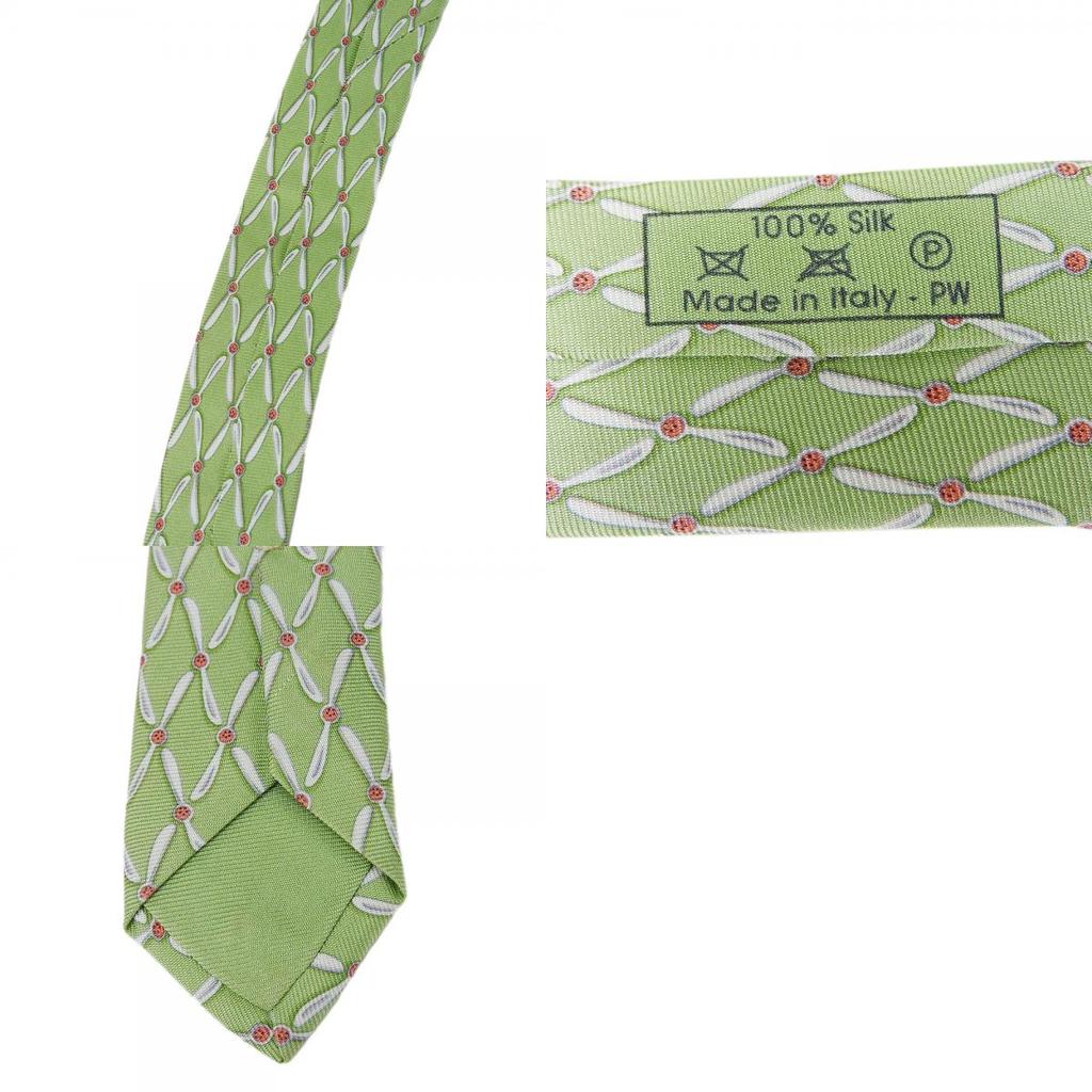 Used Dunhill Tie Silk Green Business