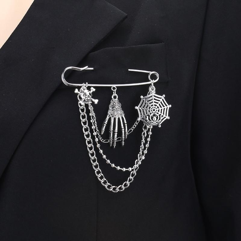 Modern Chain Lapel Pin Ornament Statement Style Badge Chain Pendant Brooches