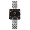 Gedi Retro Women's Square Dial Quartz Watch with Steel Band - Versatile Waterproof Wristwatch for Daily Commute and Work.