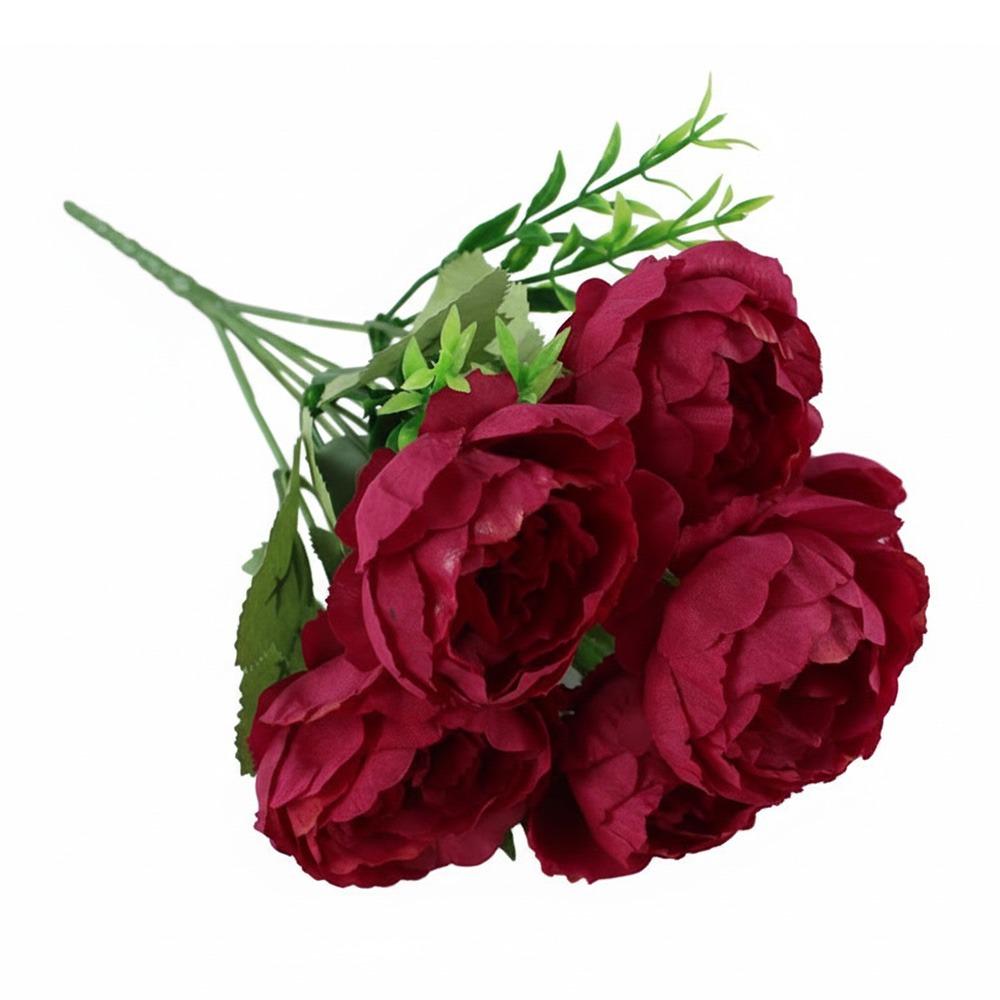6 Heads Peony Artificial Flower Multicolor Silk Petals Fake Flower Big Size Floral Arrangement Simulation Peony Flower