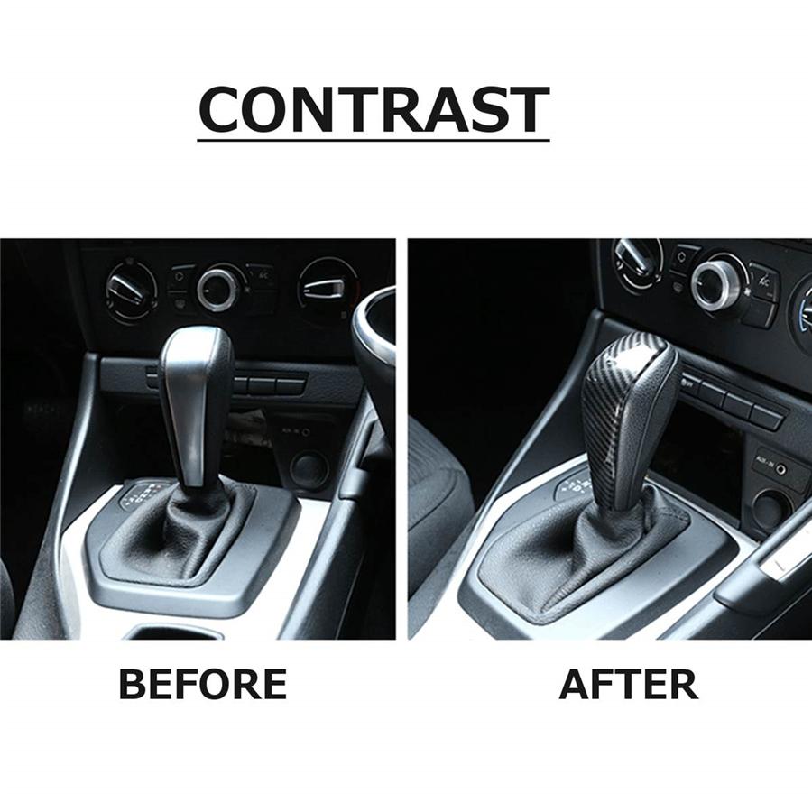 US Carbon Fiber Look Gear Shift Knob Head Cover For BMW 3 Series E90 E91 E92 E93
