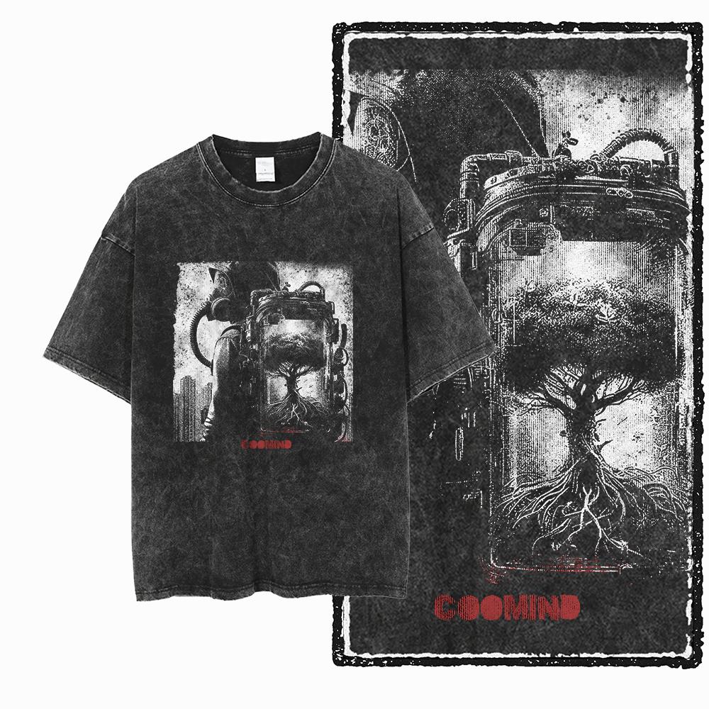 U6 100% Baumwolle Übergröße Acid Washed Cooler Streetwear Print Unisex T-Shirt Vintage Cool Vintage Herren T-Shirt Cooles T-Shirt für Herren