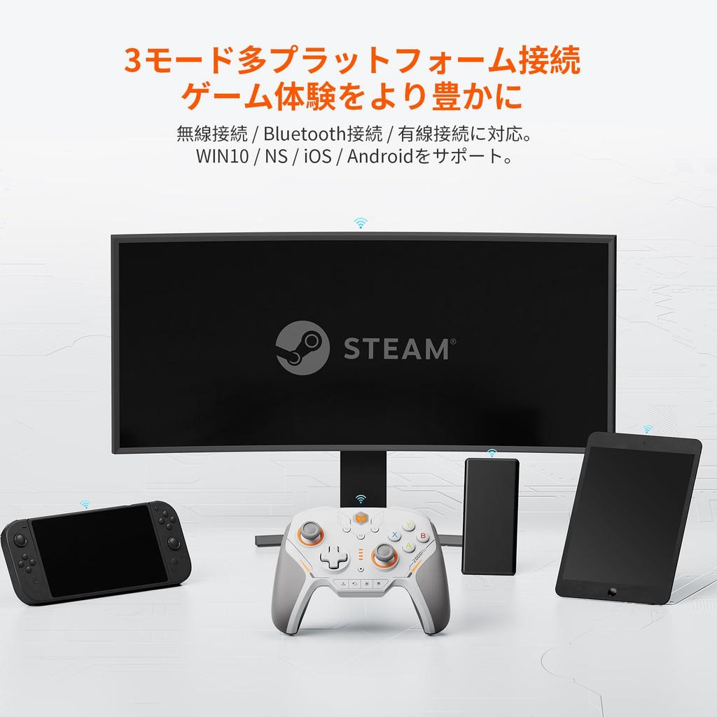 BIGBIG WON BLITZ2 TMR Controller, Wireless/Wired Connection, TMR Hole Joystick, 2000Hz Polling Rate, 16 Mechanical Switch Buttons, 0.0005 Second Ultra