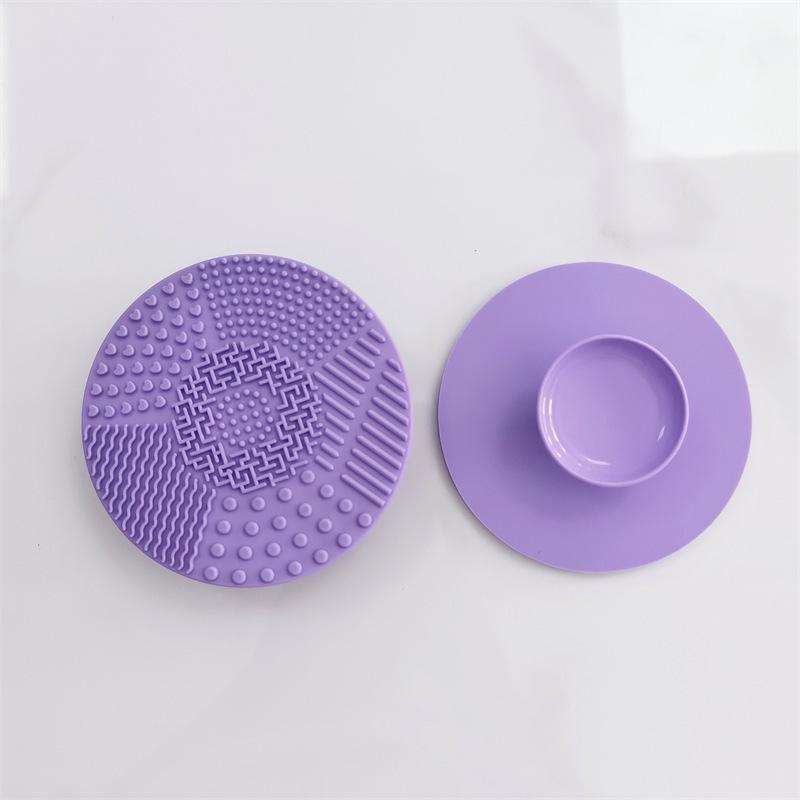 Silicone Apple-Shaped Makeup Brush Cleaning Pad with Suction Cups