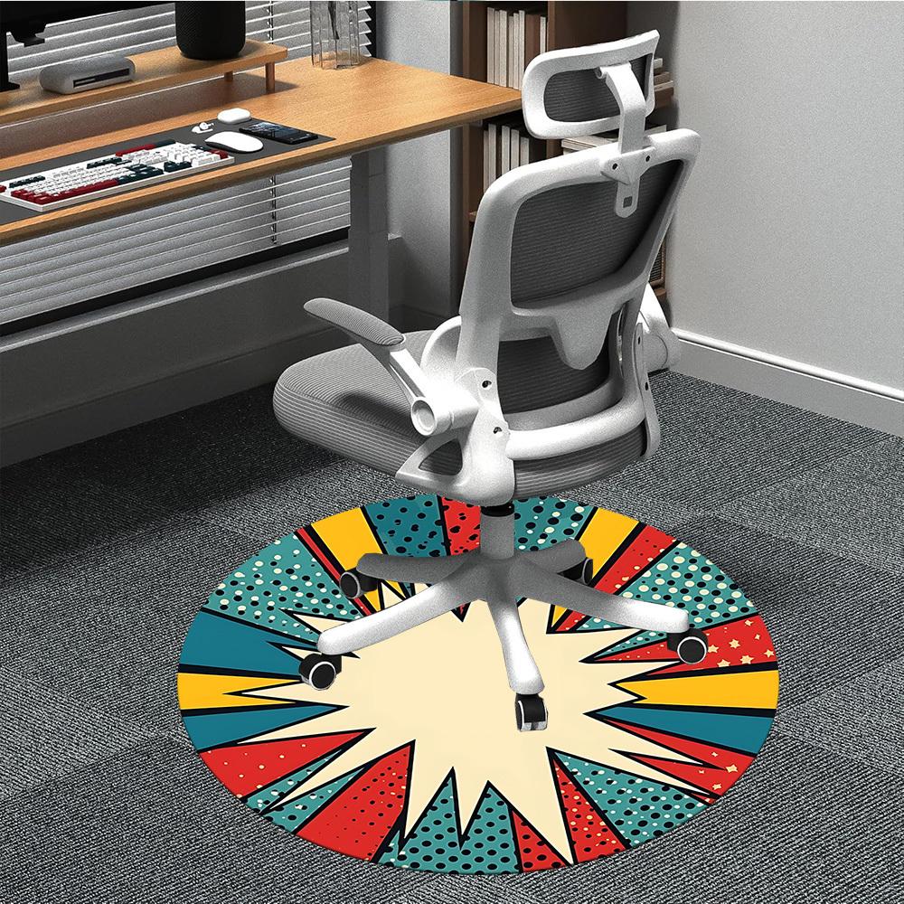 

1pc Pop Art Circle Chair Carpet for Office, Non-slip, Soft and Durable Office Rug for Decoration, Perfect for Office yy260105033 80cm by 80cm