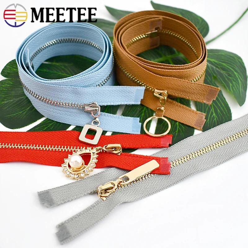 2/5Pcs 3# 40-70cm Open-end Metal Zippers for Sewing Jacket Coat Zipper Tapes Clothes Tent Zip Repair Kit DIY Garment Accessories