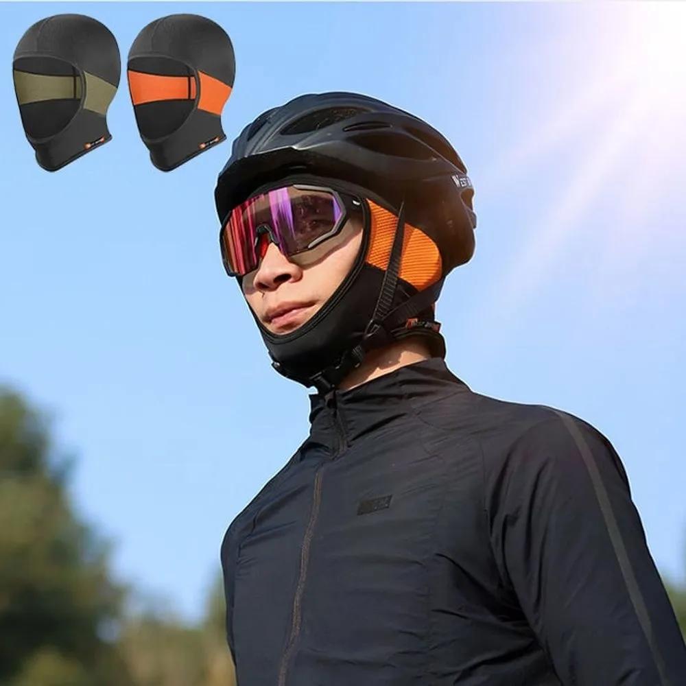 Helmet inner cap riding beanie bandana ventilated cycling orange