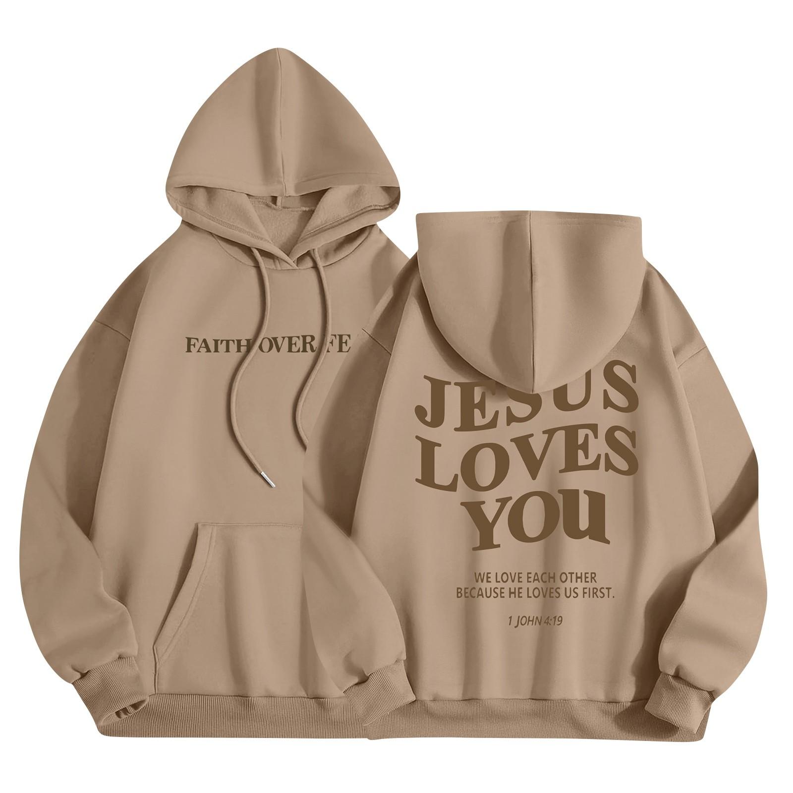 

Женский спортивный костюм с принтом букв, повседневная толстовка с капюшоном и длинными рукавами S верблюд